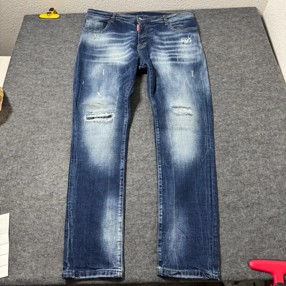 Dsquared2 Skater 6002 Distressed Slim Fit Jeans Blue Denim Mens IT 54 (36x30)
